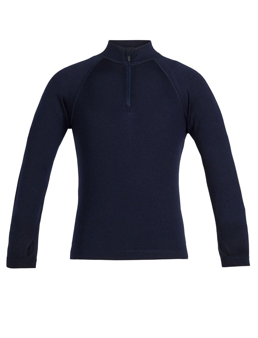 Long Sleeve Icebreaker Merino 260 Tech Half Zip Thermal Top Dziecięce Granatowe | PL 1007VRWD